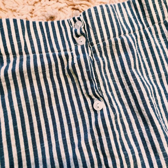 Love Notes Blue Striped Off-The-Shoulder Dress - Picture 5 of 9